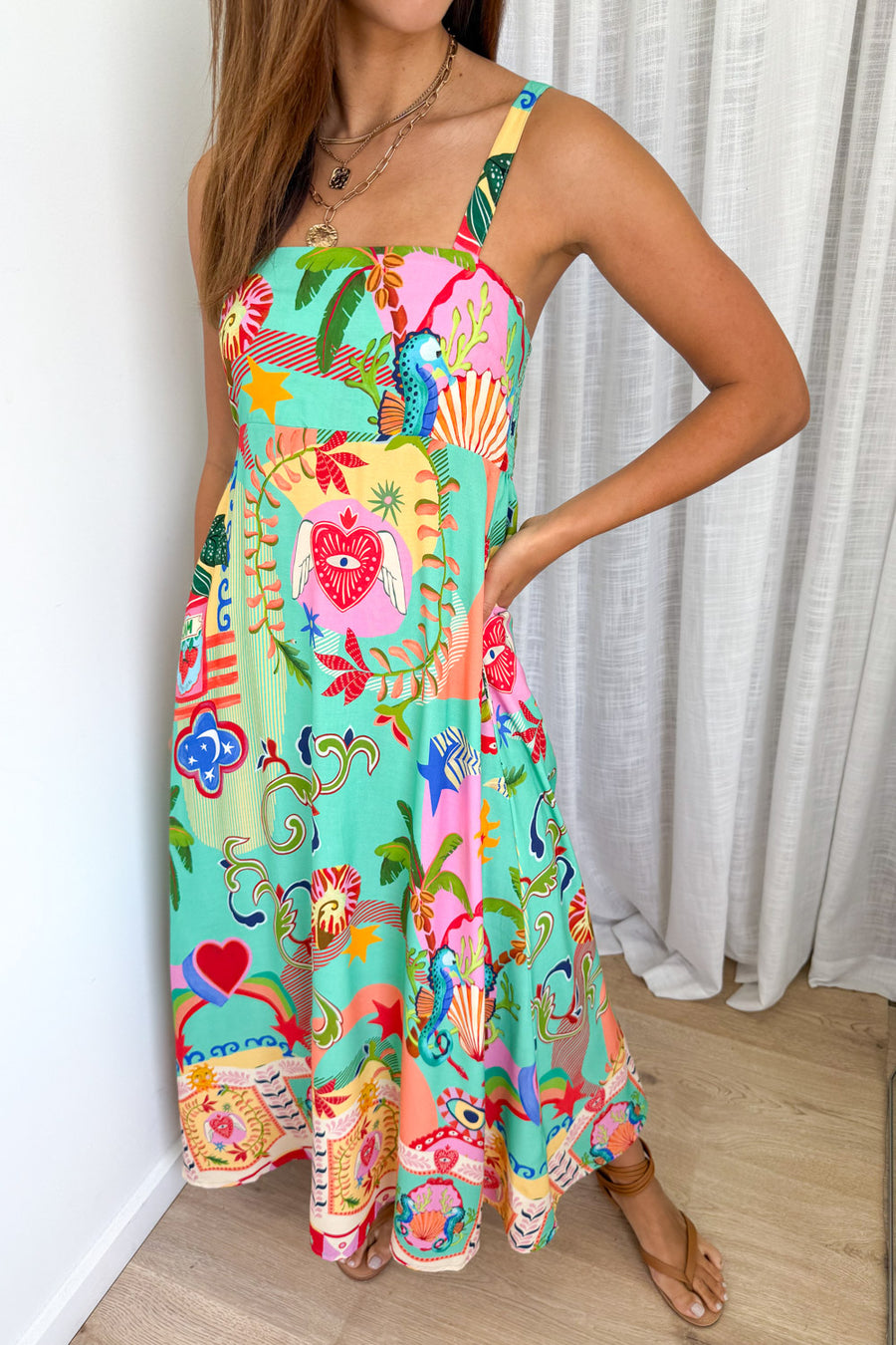 Green Seahorse Print