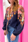 Navy Boarder Paisley