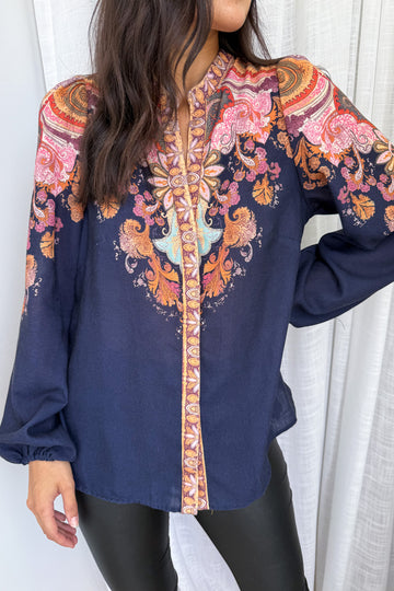 Navy Boarder Paisley: kate