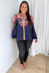 Navy Boarder Paisley