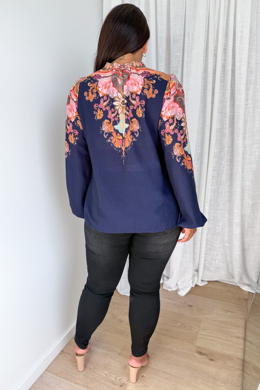 Navy Boarder Paisley
