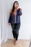 Navy Boarder Paisley