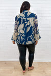 Blue Cream Floral
