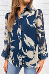 Blue Cream Floral