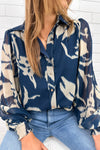 Blue Cream Floral
