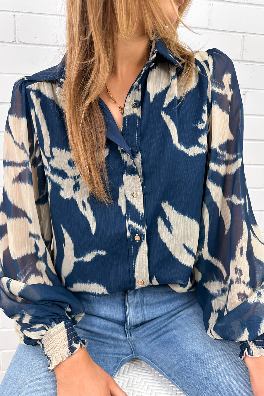 Blue Cream Floral