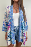 Cream Blue Floral
