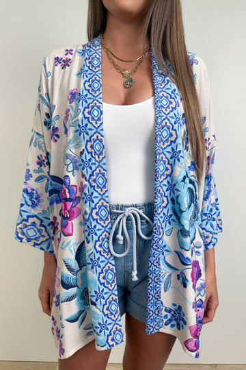 Cream Blue Floral: taylor