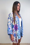 Cream Blue Floral