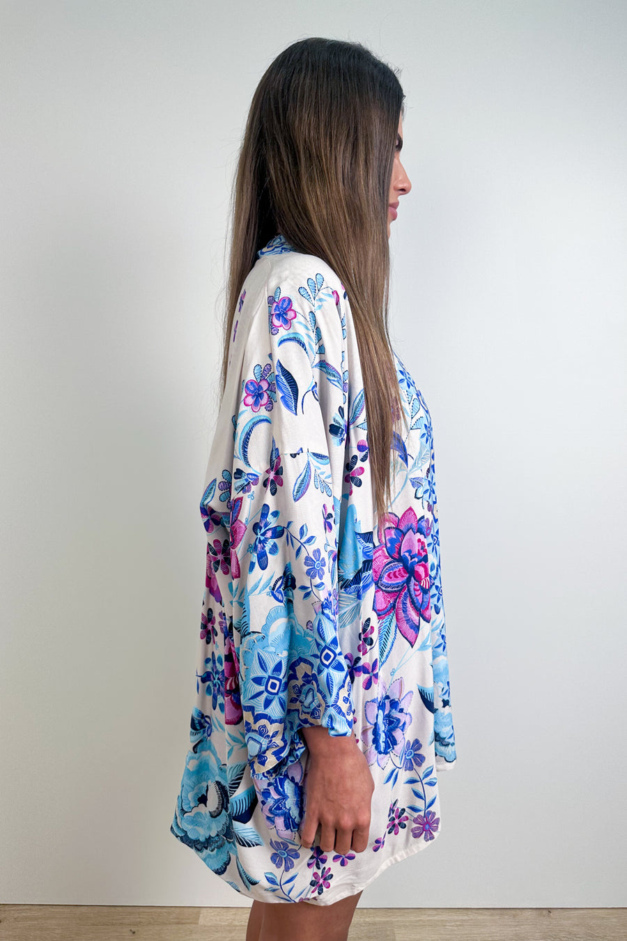 Cream Blue Floral