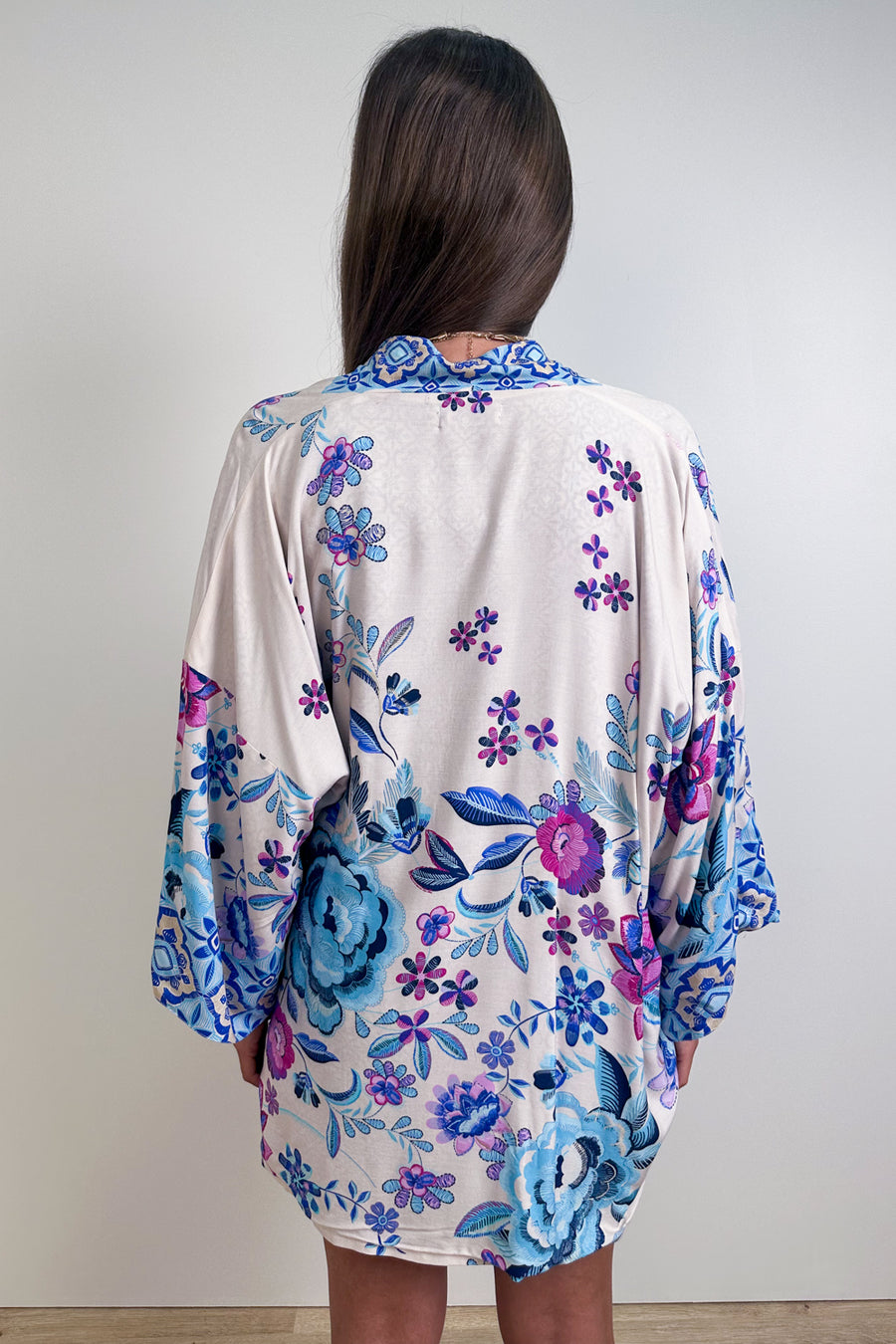 Cream Blue Floral