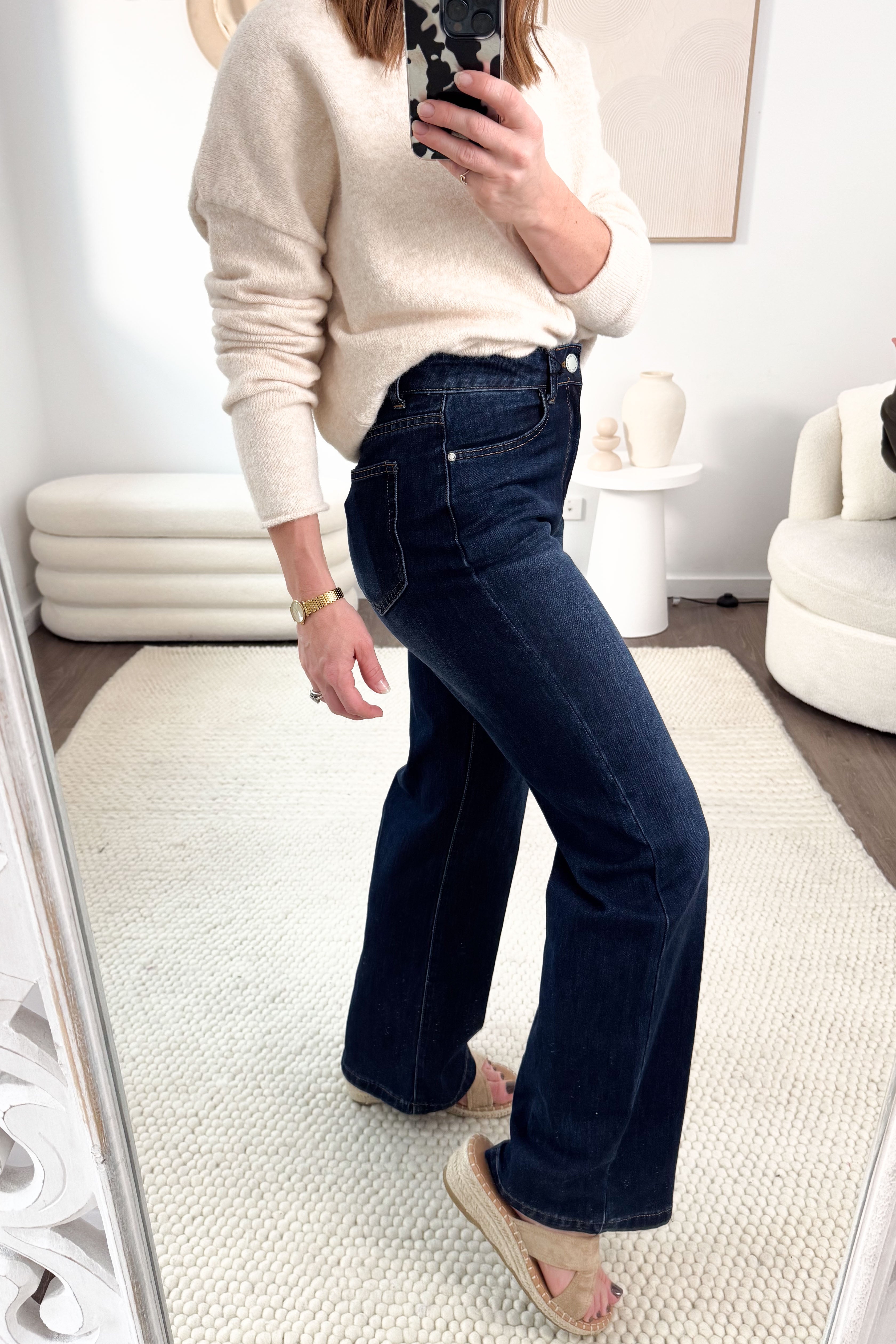 【MODERNIF】Vine White Denim Pants White Normal Denim Pants – 2025 SPRING SUMMER COLELCTION