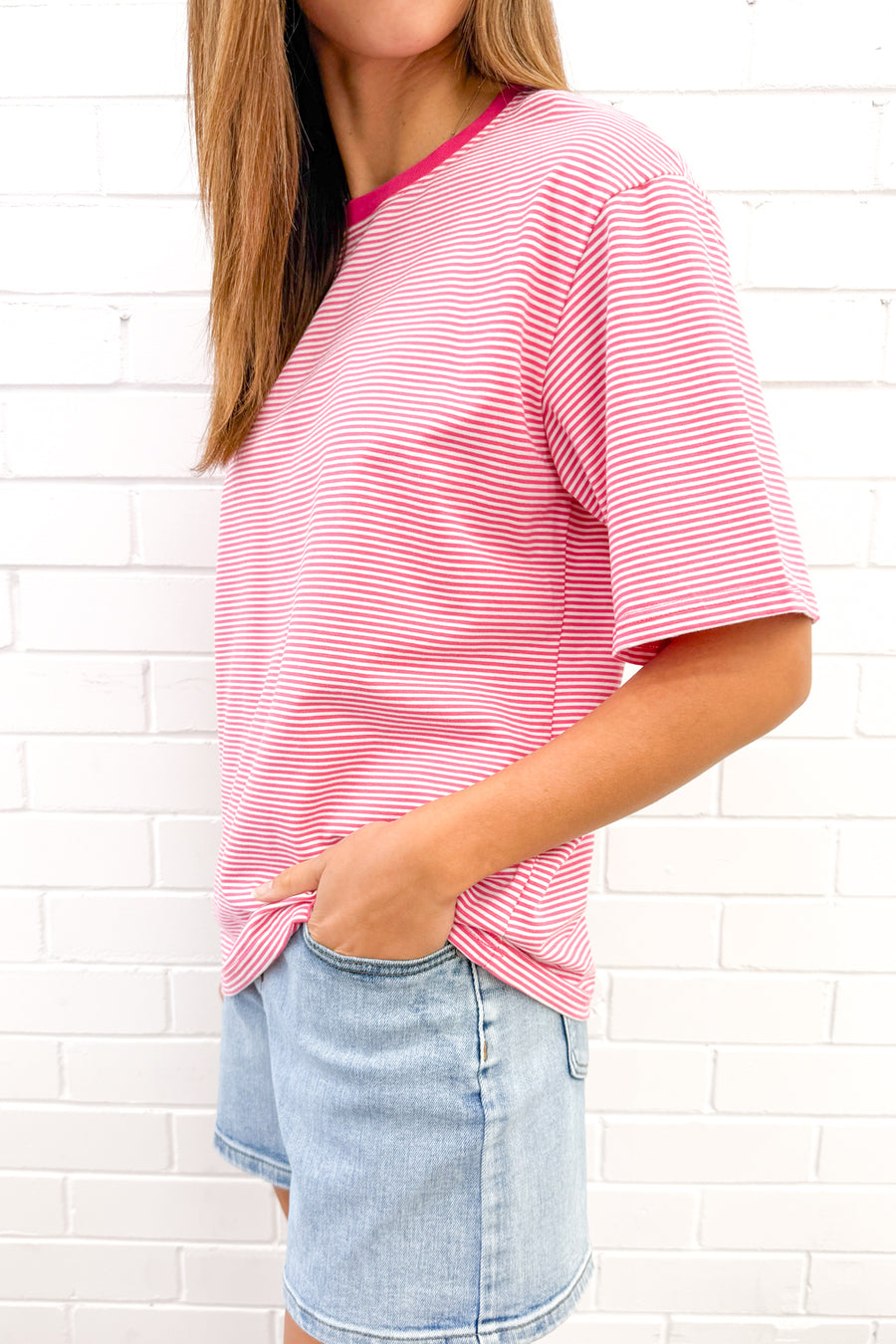 Pink White Stripe