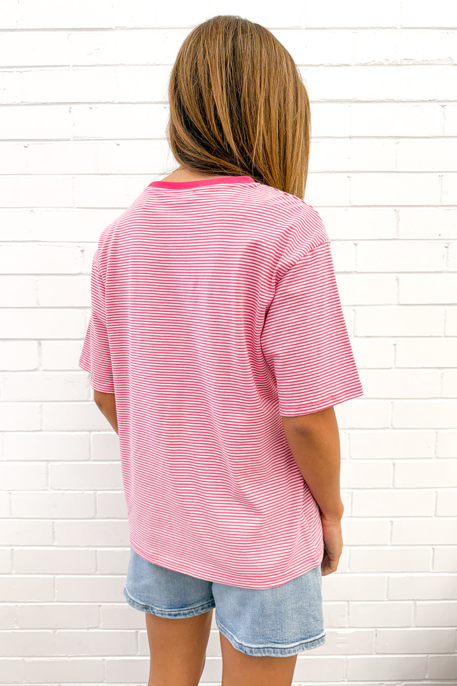 Pink White Stripe
