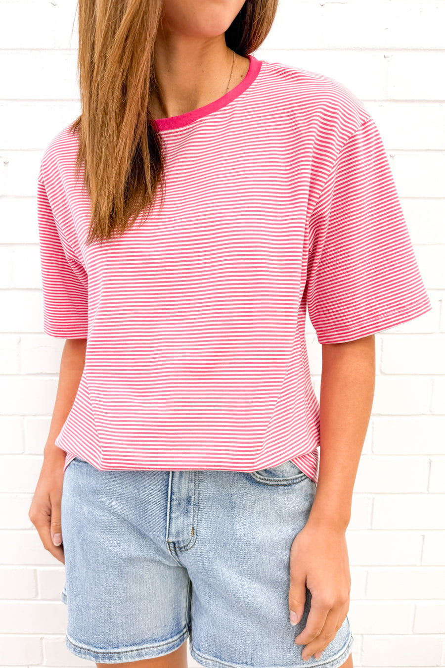 Pink White Stripe