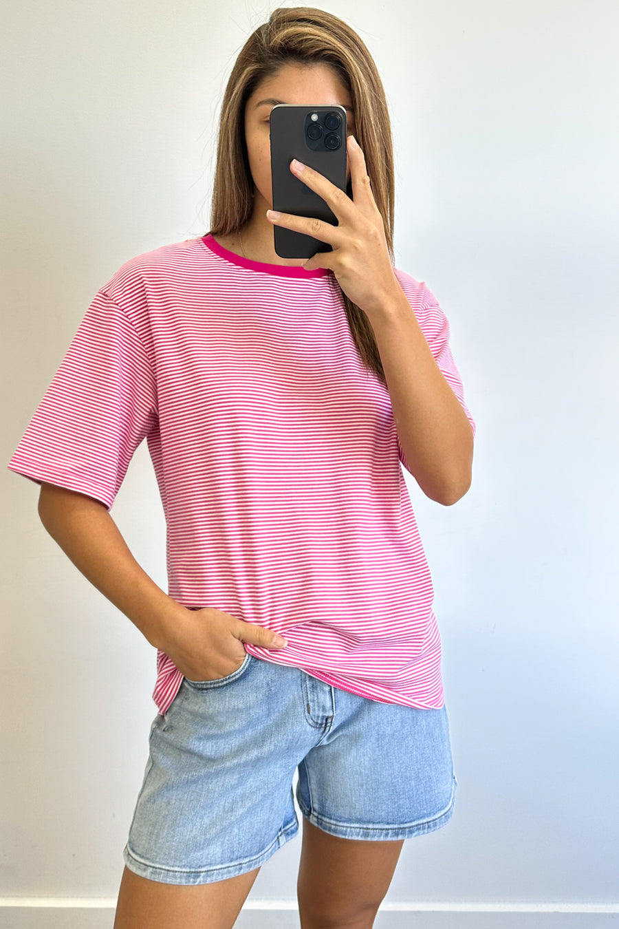 Pink White Stripe