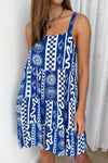 Blue White Print