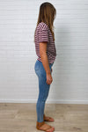 Blush Burgundy Stripe