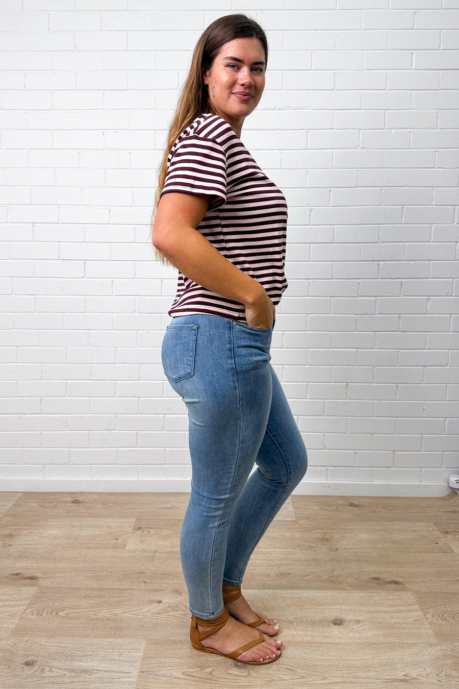 Blush Burgundy Stripe