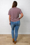 Blush Burgundy Stripe