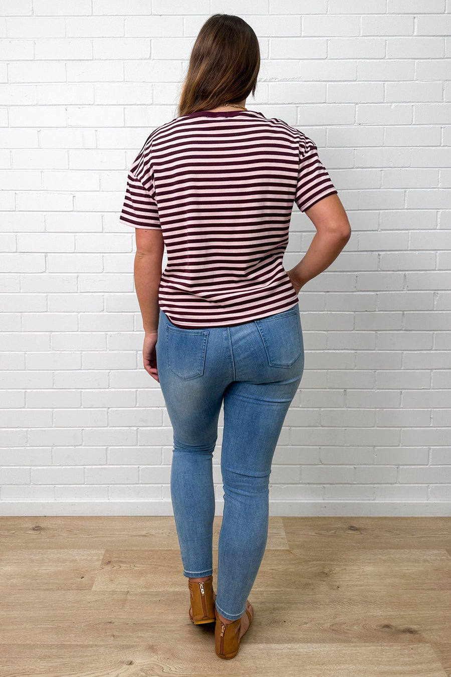 Blush Burgundy Stripe