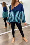 Navy Green Stripe