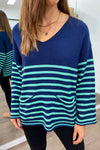Navy Green Stripe