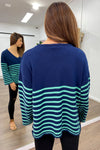 Navy Green Stripe