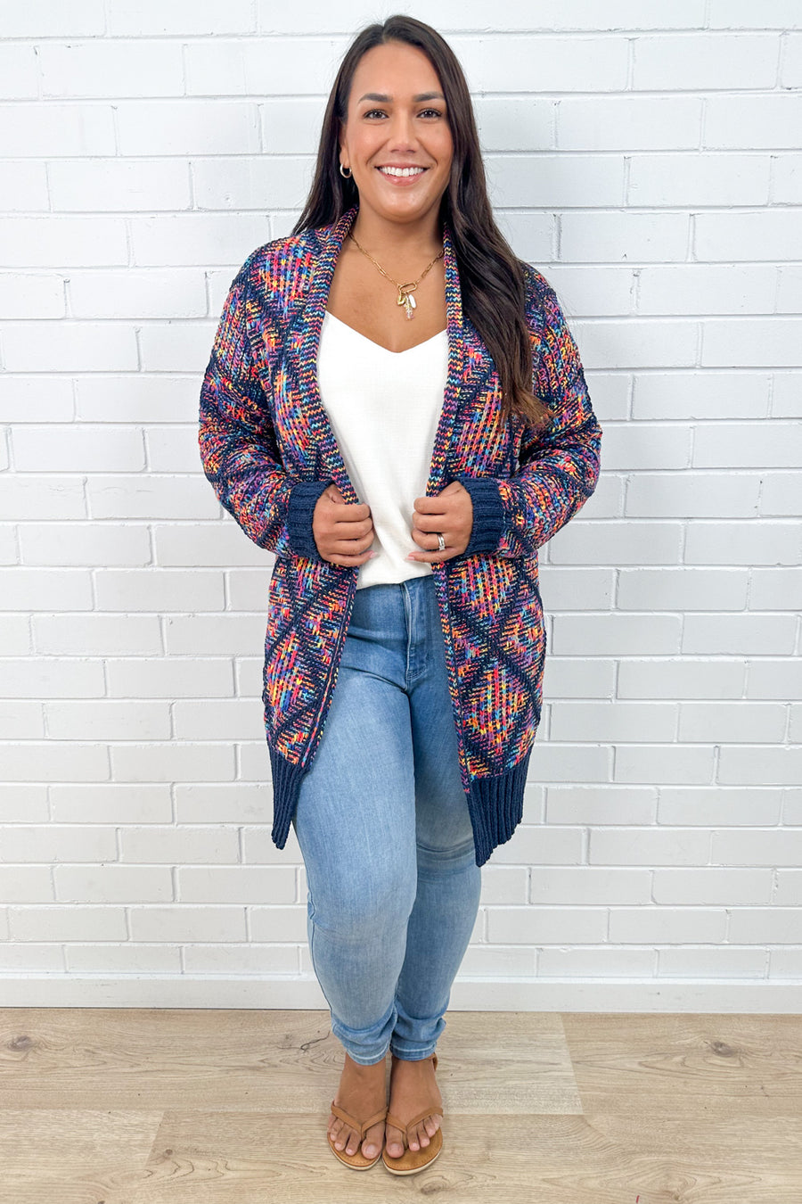 The Rainbow Pop Cardi - Navy