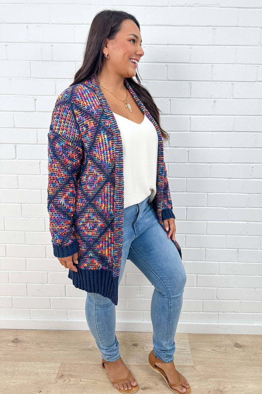 The Rainbow Pop Cardi - Navy