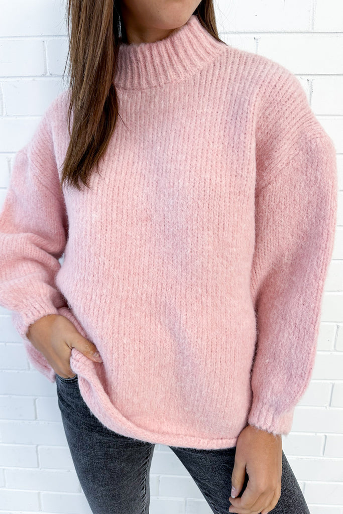 公式THE TOE PIGALLE SHAGGY VNECK KNIT pink THE TOE PIGALLE SHAGGY VNECK KNIT