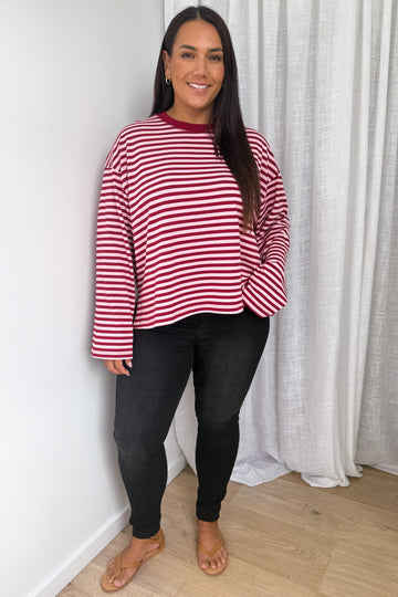 Burgundy Stripe: ash