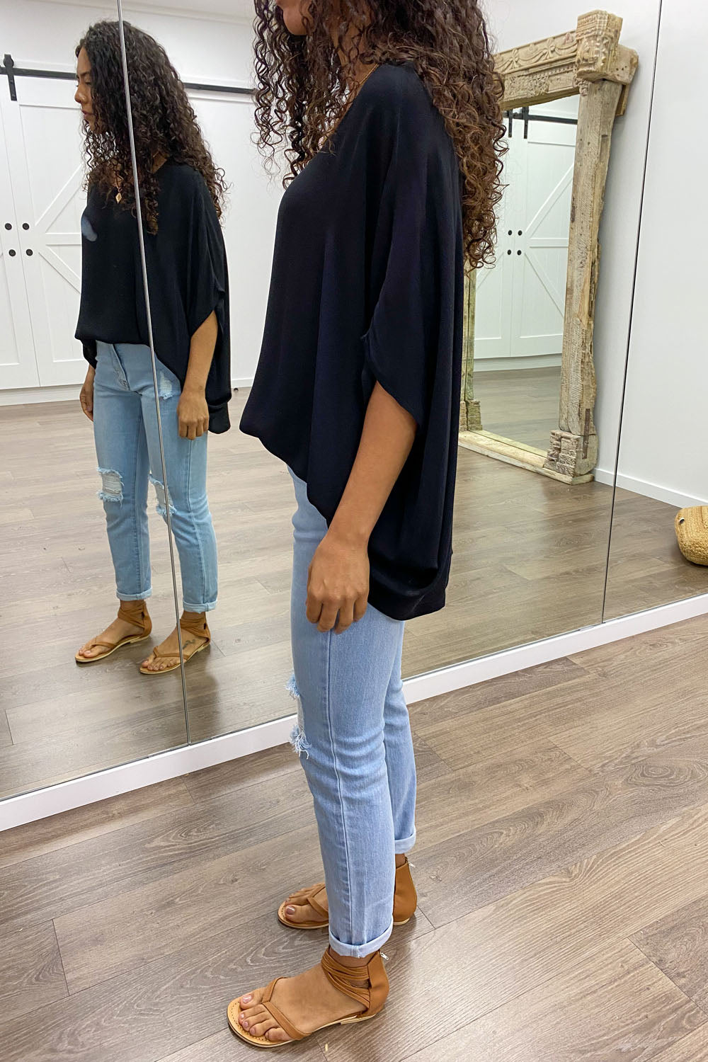 トップス S loop drape tops grey Zara Basic Drape Top – Vine Apparel