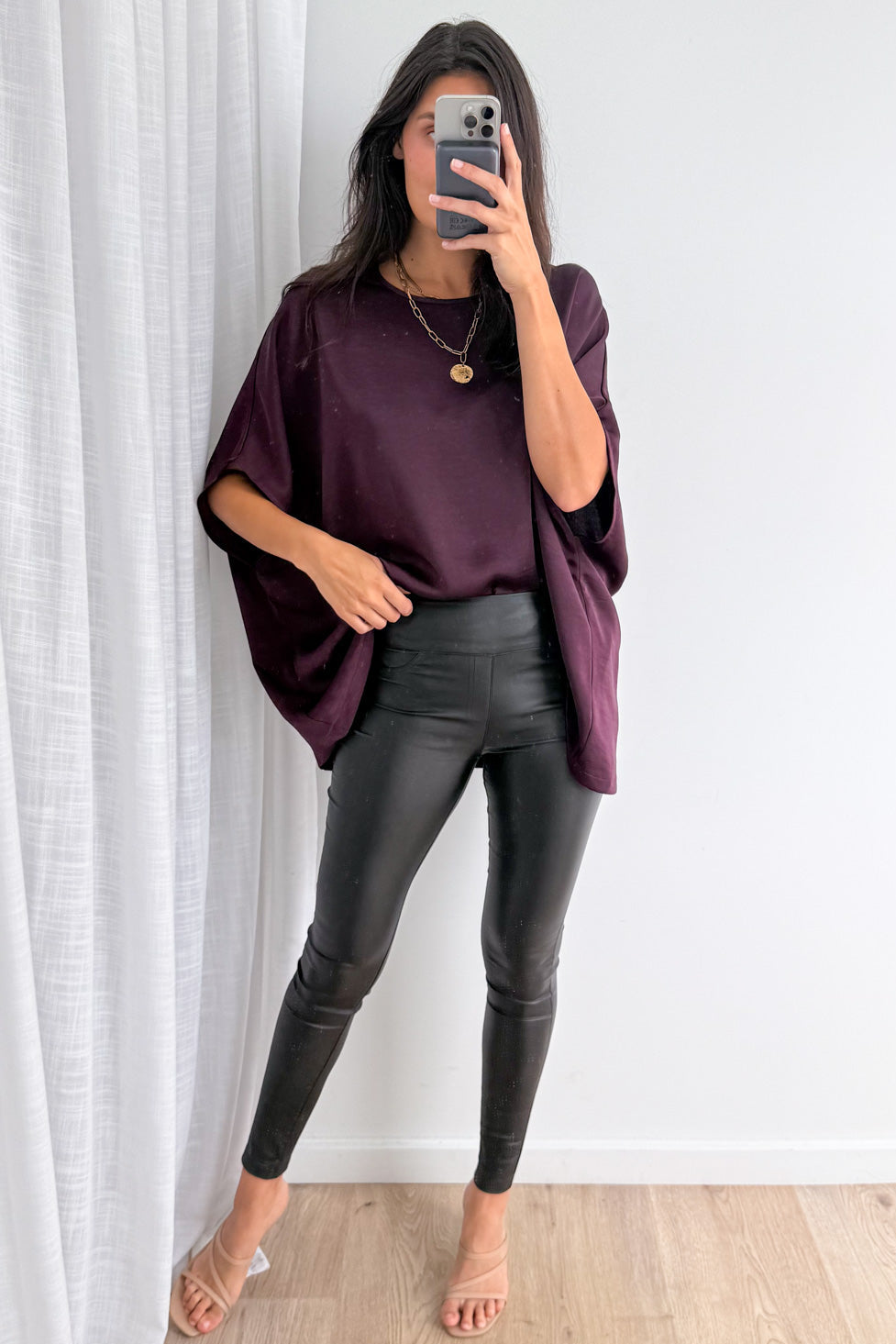 Zara Satin Drape Top – Vine Apparel