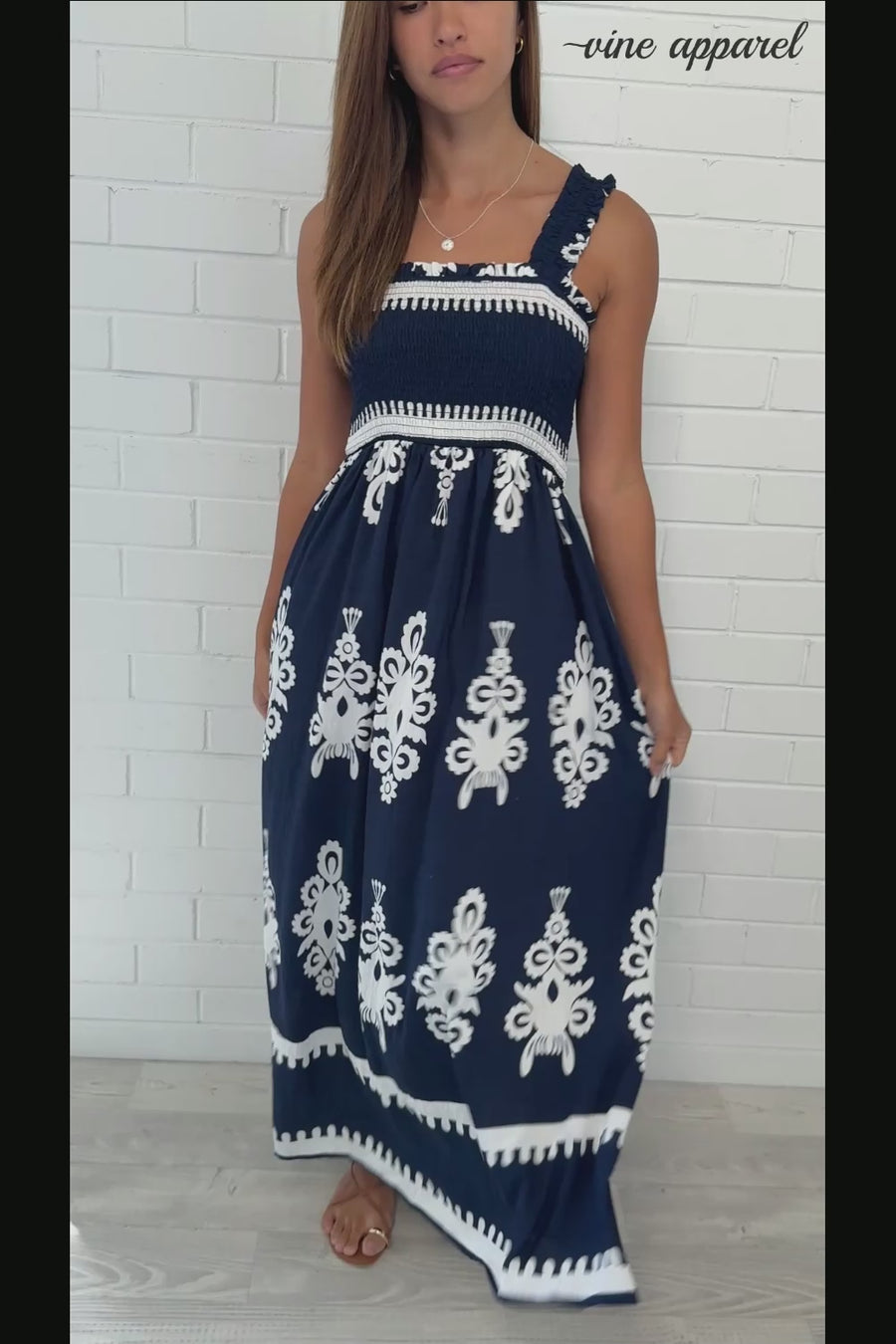 Navy White Boho
