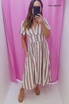 Tan White Stripe