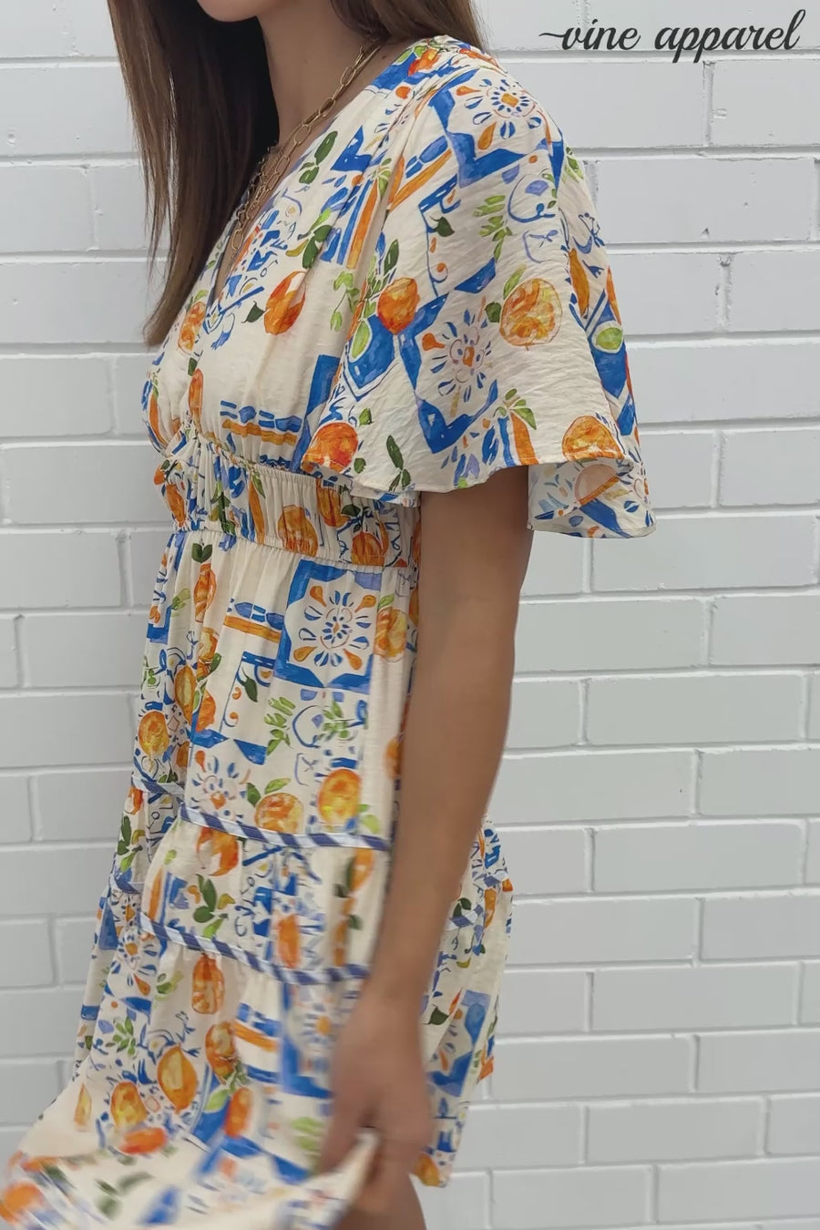 Orange Blue Print