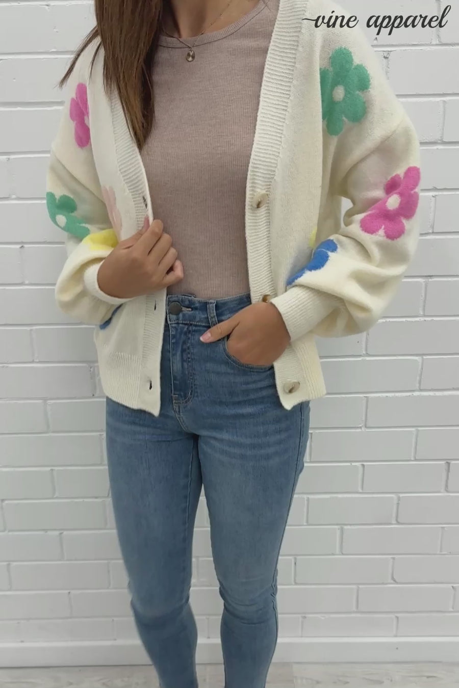 Cream Multi Flower
