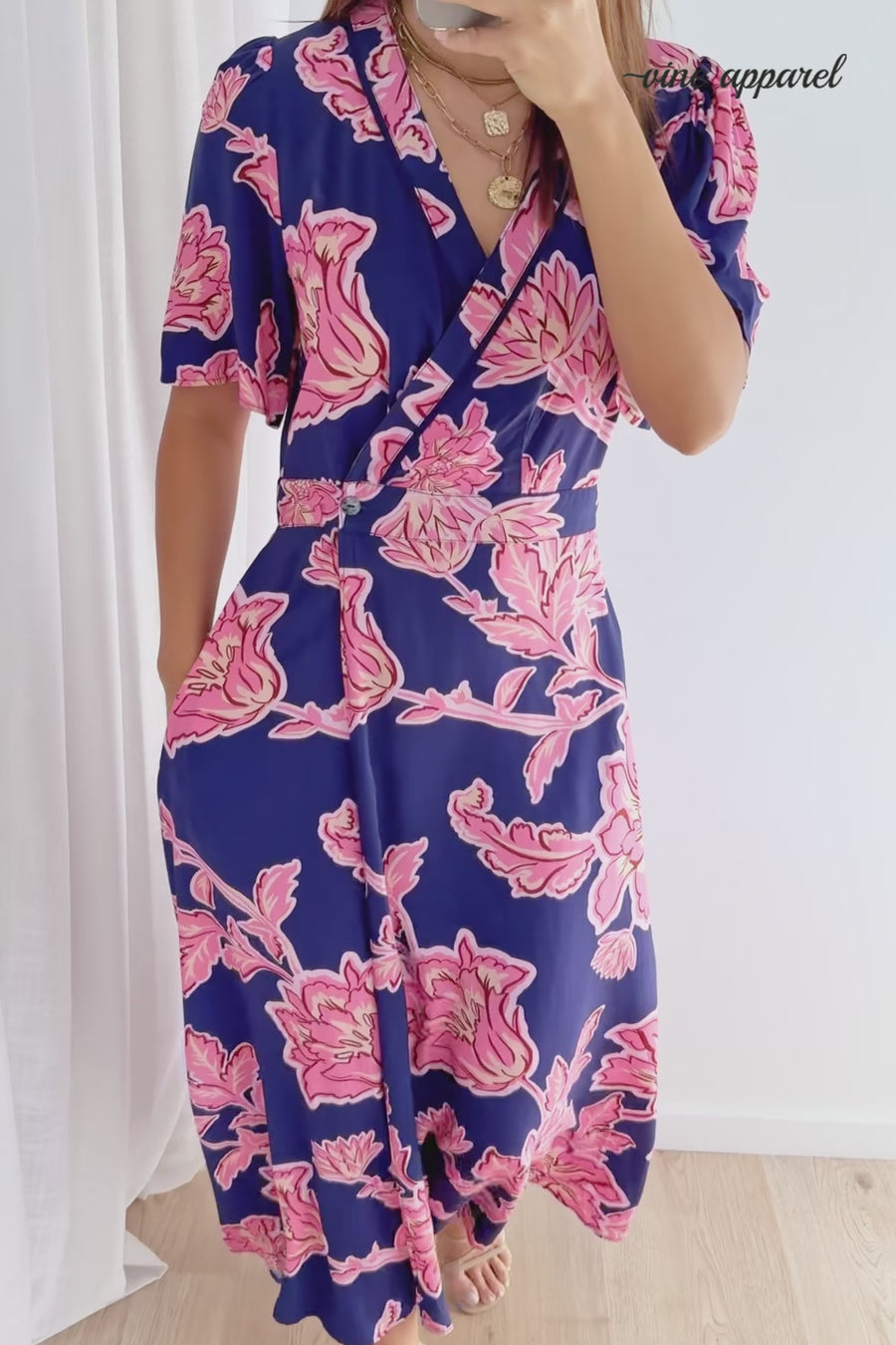 Navy Pink Floral