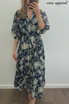 Navy Cream Floral