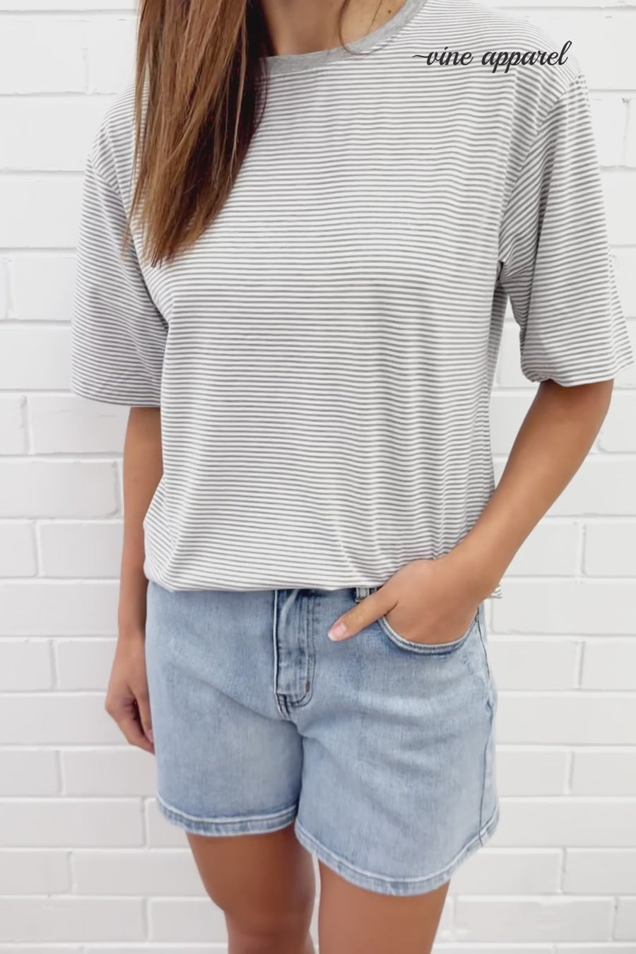 Grey White Stripe