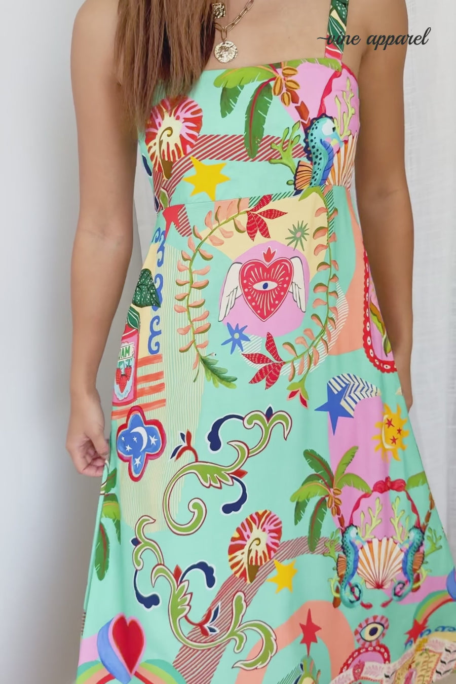 Green Seahorse Print