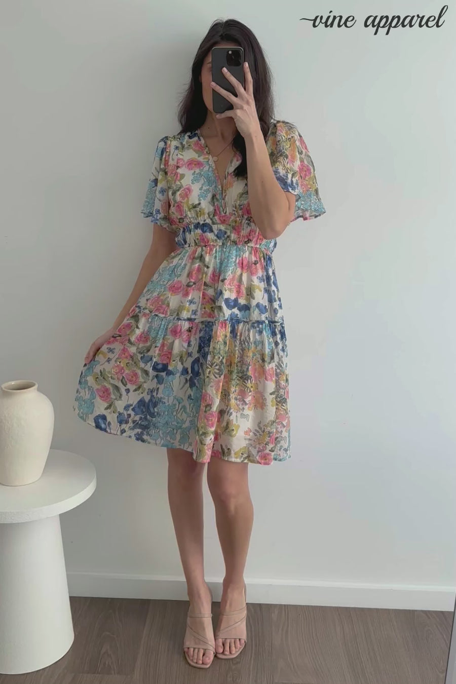 Blue Pink Floral