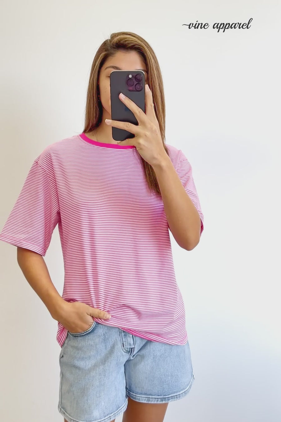 Pink White Stripe