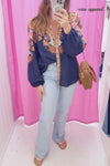 Navy Boarder Paisley
