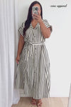 Cream Black Stripe