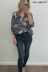 Navy Cream Floral