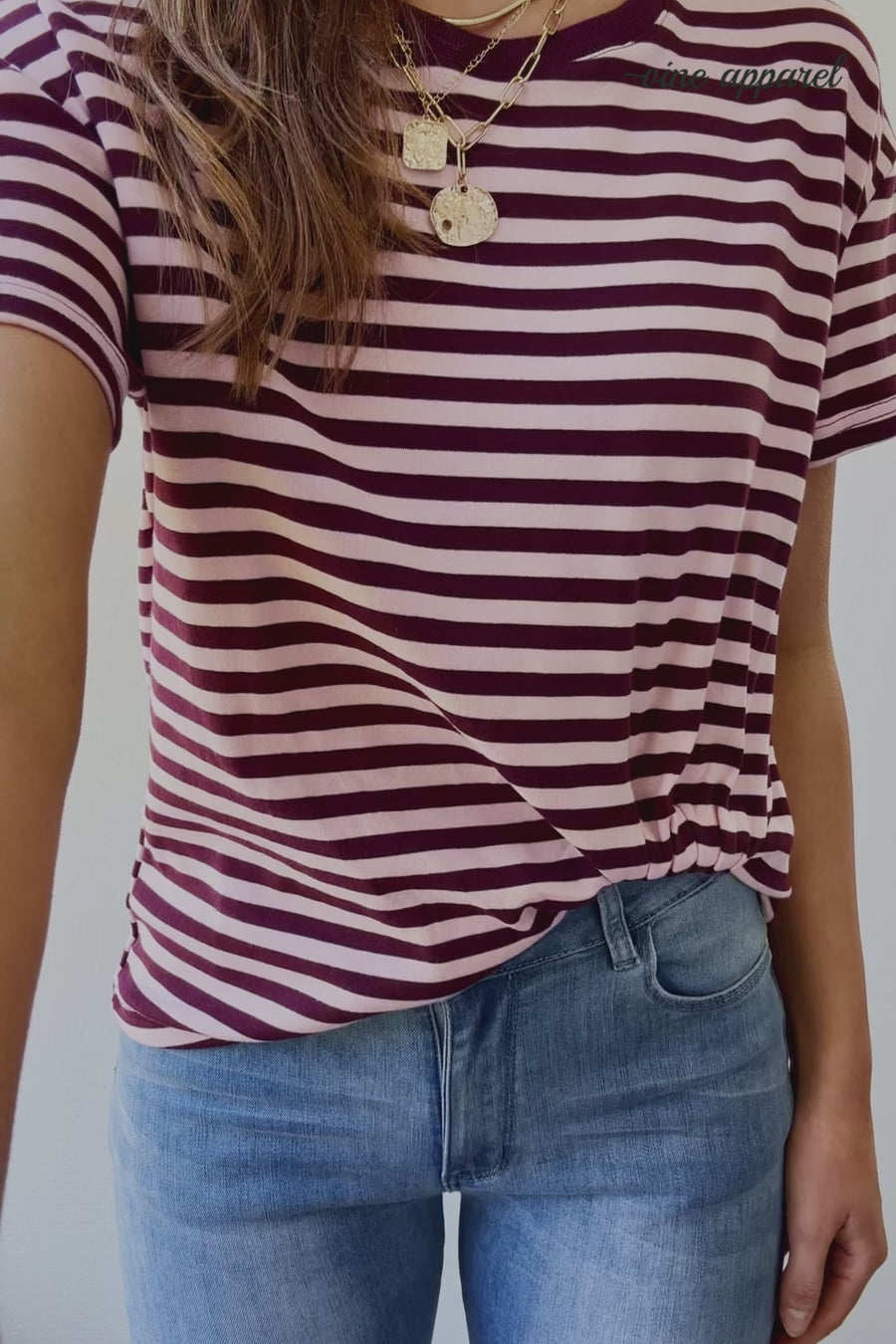 Blush Burgundy Stripe
