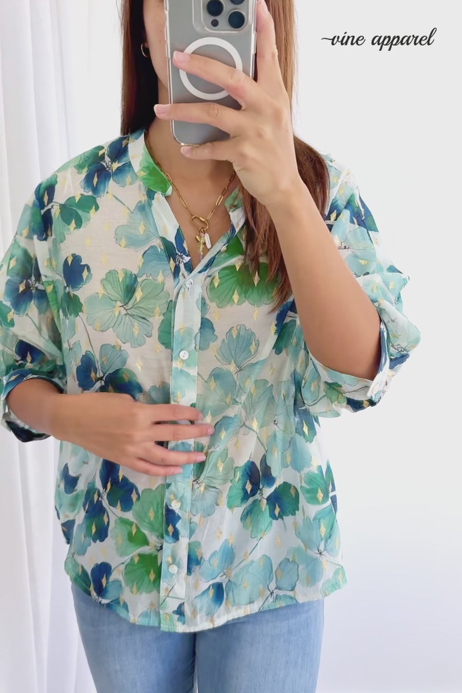 Green Blue Floral