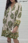 Cream Khaki Print